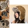 Cozy And Stylish Gray Brown Pu Leather Fleece Lined Women's Winter Russian Hat