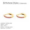 eManco Stainless Steel Birthstone Earrings Minimalist Huggie Hoop Earrings For Women Tiny Round Circle Unisex