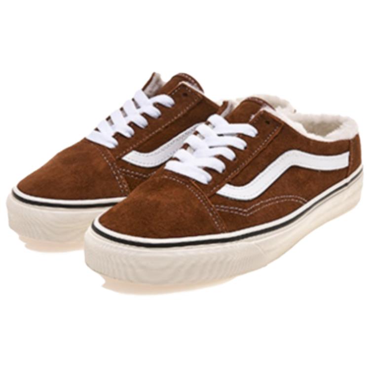 Vans Old Skool Mule Retro Casual Low Top Skate Shoes Unisex Sneakers Brown White VN0A4P3Y00J