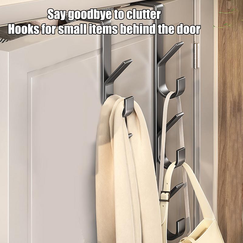 מתלה בגדים רב-תכליתי מתלה בגדים לקיר ללא קידוח ווים לבגדים עיצוב אנכי לאחסון מאחורי הדלת