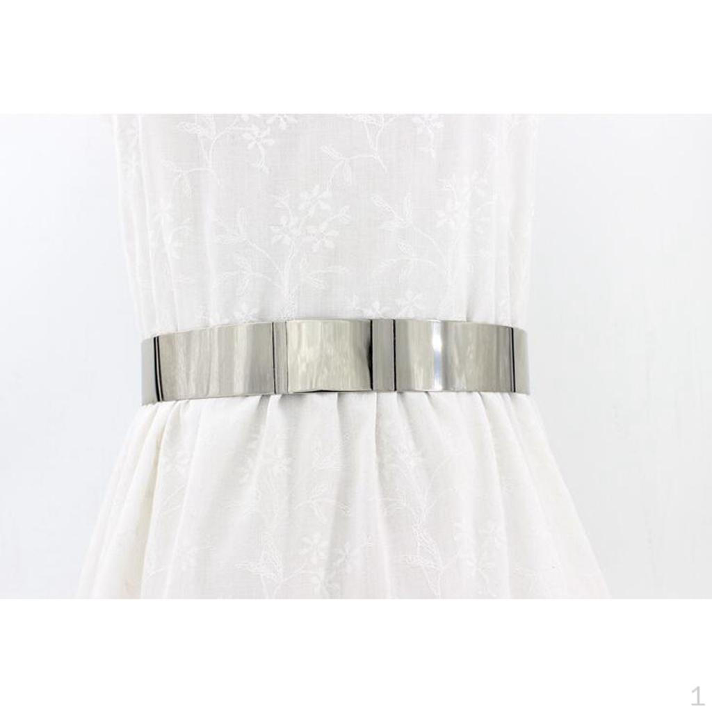

Polished Mirror Waist Chain Belt Long Dress Shirt Silver