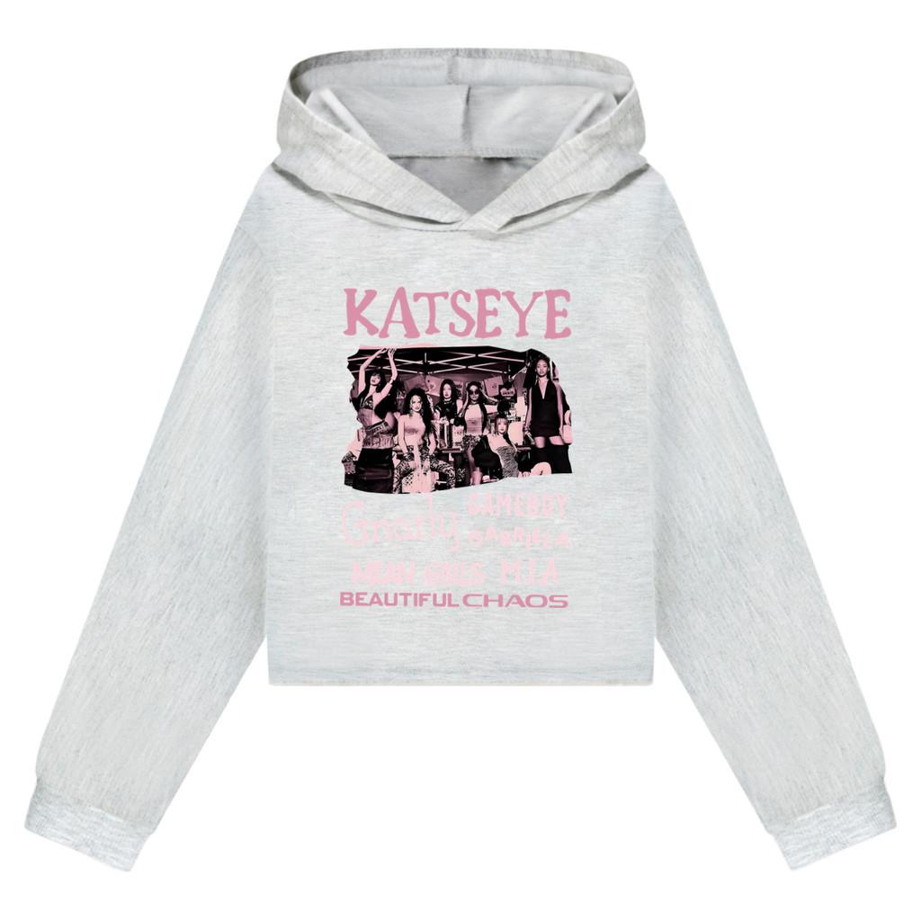 5296 Kids Girls Pop Star KATSEYE Printed Casual Long Sleeves Hoodies