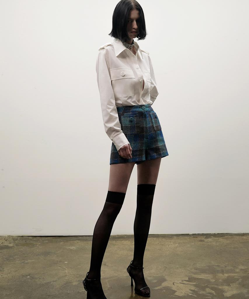 UNTAGE Check Tweed Shorts [Blue(Woman)]_Uws-Fp05