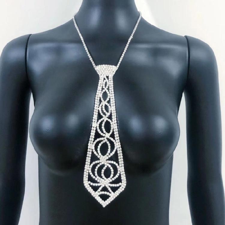 Sparkling Rhinestones Choker Necklace Crystal Jewelry Collar Neck Tie for Bridal and Bridesmaid Jewelry Neckwear Chain