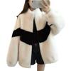 Women's Plush Korean-Style Loose Coat: Spliced, Thickened, for Autumn & Winter Fashion 2023