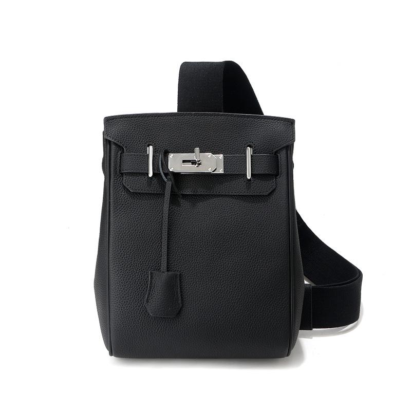 

Первый слой коровьей кожи 2025 Новый стиль Унисекс Сумка через плечо Большая вместимость Натуральная кожа Мягкая сумка Модная Универсальная Женская сумка 18x8x27 чёрный