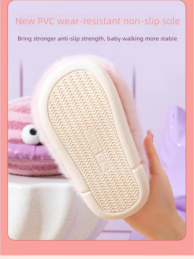 Winterwarme rutschfeste Baumwollpantoffeln für Kinder - Niedliches Hasendesign, Plus Samt, Geeignet für Jungen und Mädchen