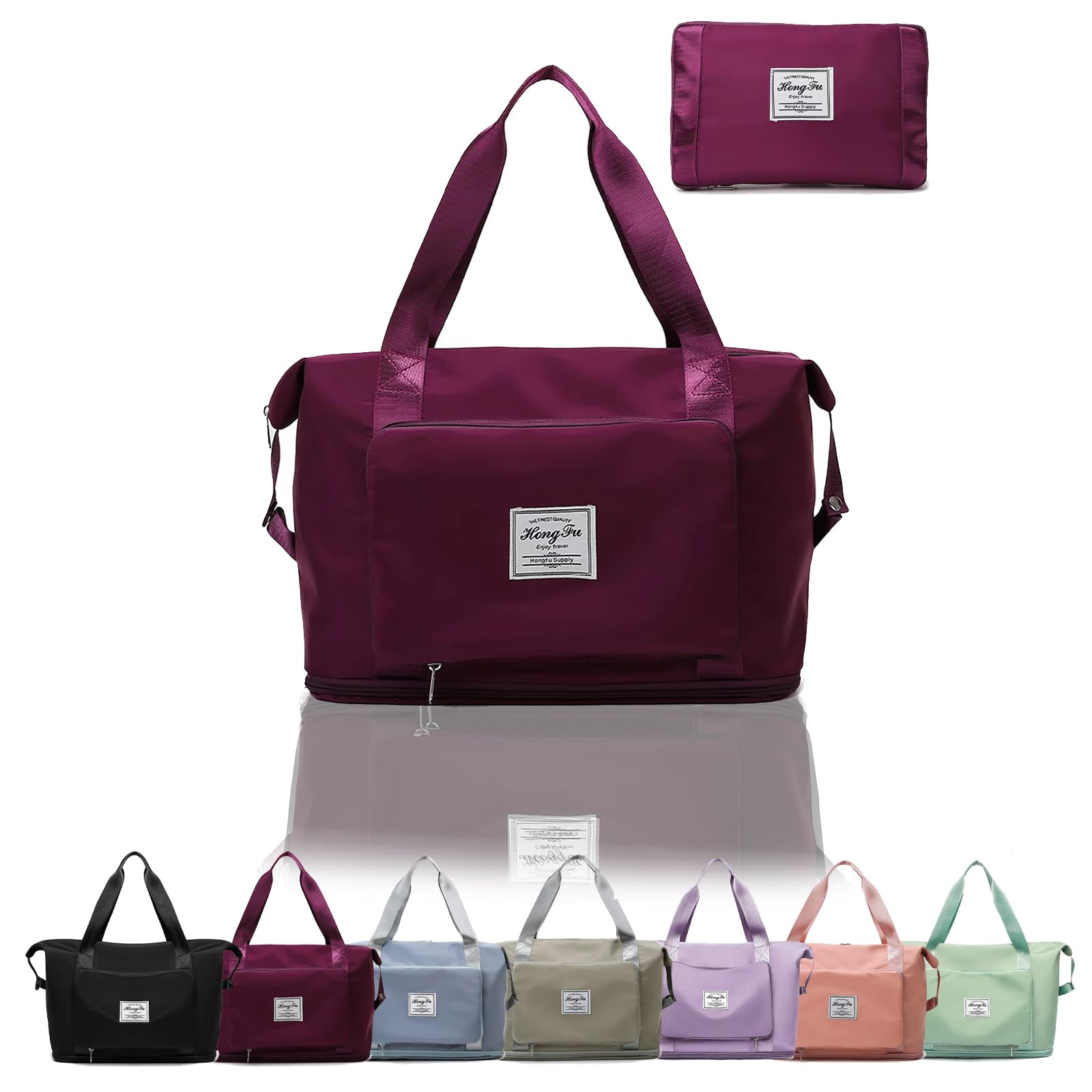 

ALLMIRA Складная дорожная спортивная сумка-дафл большого размера для путешествий, дорожная сумка-тоут, водонепроницаемая, для деловой поездки в школу, с принтом Цветение , ручная кладь, сумка, складная, вместимость, сумка,