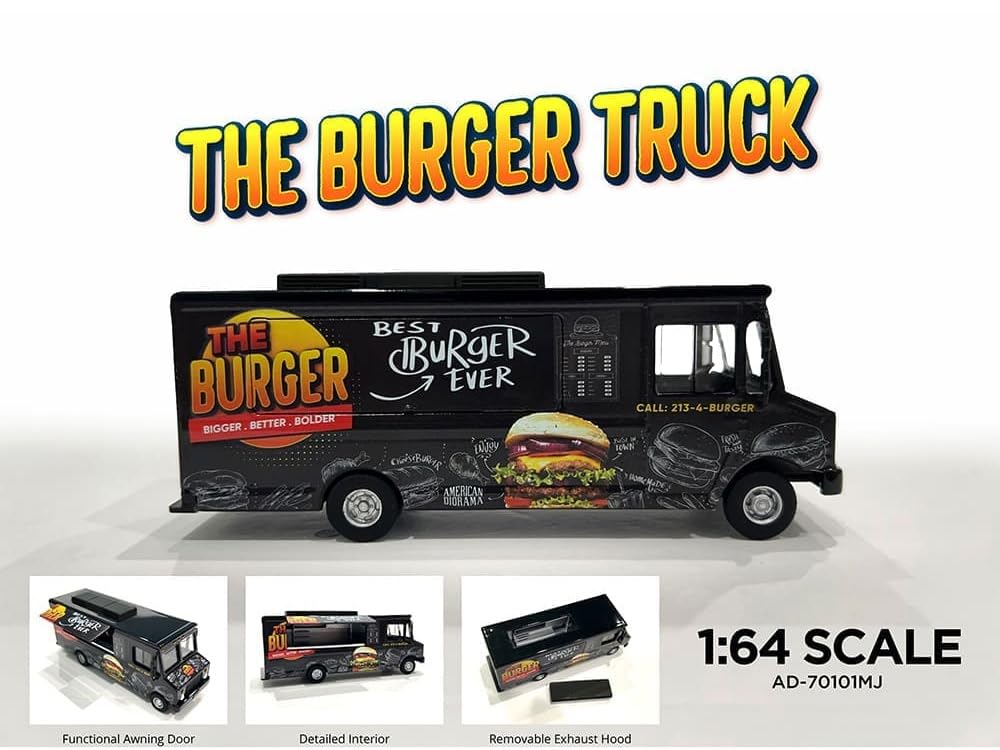 MiJo Toys Exclusive American Diorama 164 Scale - Food Truck The Burger Truck