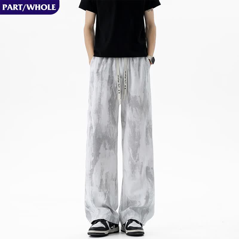 PART/WHOLE Men s Tie-Dye Street Style Loose Wide-Leg Pants M