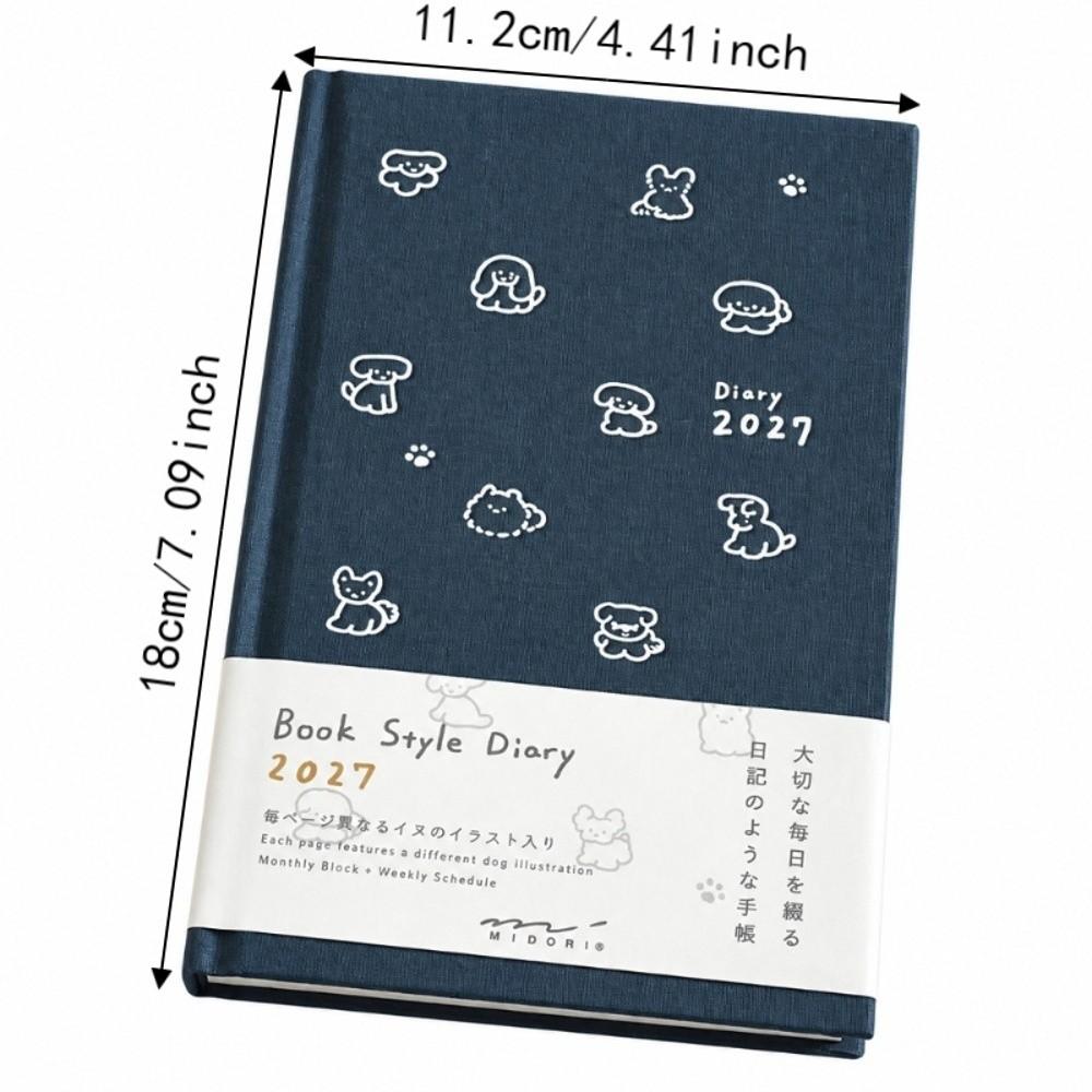 Hardcover 2027 Schedule Book Kitten/Puppy Illustration 2027 Agenda Book Daily Planning