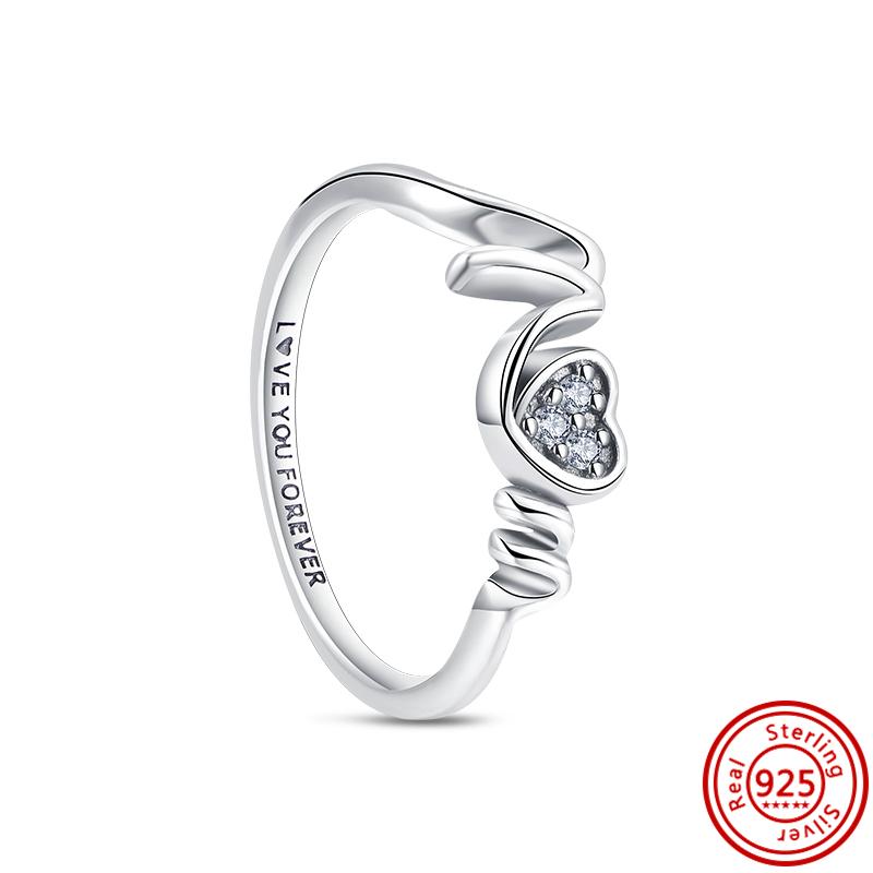 925 Sterling Silver Crown Heart Flower Wing Zircon Sparkling CZ Pantaro Rings for Women Fine Jewelry Anniversary Gifts