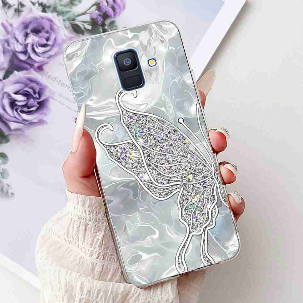 For Samsung Galaxy A6 2018 5.6" Case SM-A600F Soft Silicone TPU Cover For Samsung a6 A6 2018 SM-A600FN New Butterfly Phone Cases