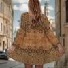 Women's Deep Teal Ornament 3D Print Long Sleeve Open Front Cardigan, Casual Loose Fit Lightweight Street Style Outerwear