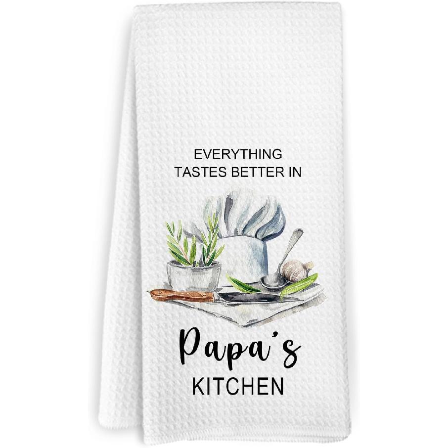 Nonna Gifts Kitchen Towels, Gifts for Nonni Grandma from Grandkids, Everything Tastes Better in Nonna's Kitchen Decorative Hand Tea Towels for