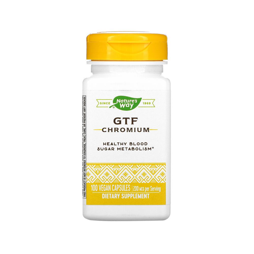 Nature's Way GTF Chrome 200mcg Vegan Capsules 100 Pcs Chrome Nicotinate 1