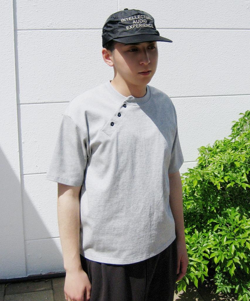 XERO Side Henley Neck Crop T-Shirt [Melange Gray]