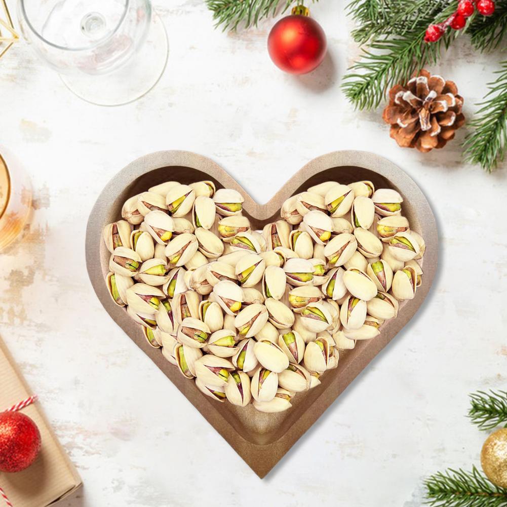 Heart Patterned Wood Serving Tray Heart-shaped Wooden Serving Tray Heart-shaped Walnut Nut Tray Set for Dining Table for Snacks