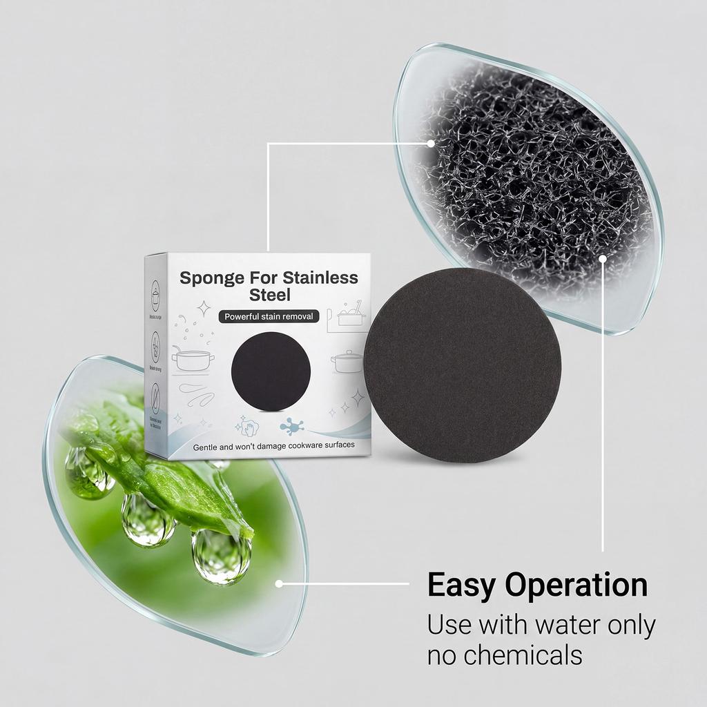 1/3pcs Dual Sided Cleaning Sponges for Stainless Steel Non-stick Oil Wiping Dishcloth Soft Absorbent for Household Cleaning Pot