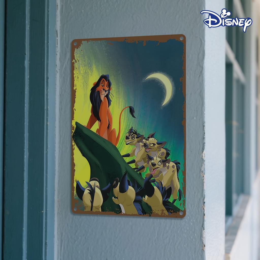 Disney 1pc Metal Tin Sign Majestic Lion King with Hyenas in Colorful Jungle Art20.32 x 30.48 cm Perfect for Home Decor and Holid