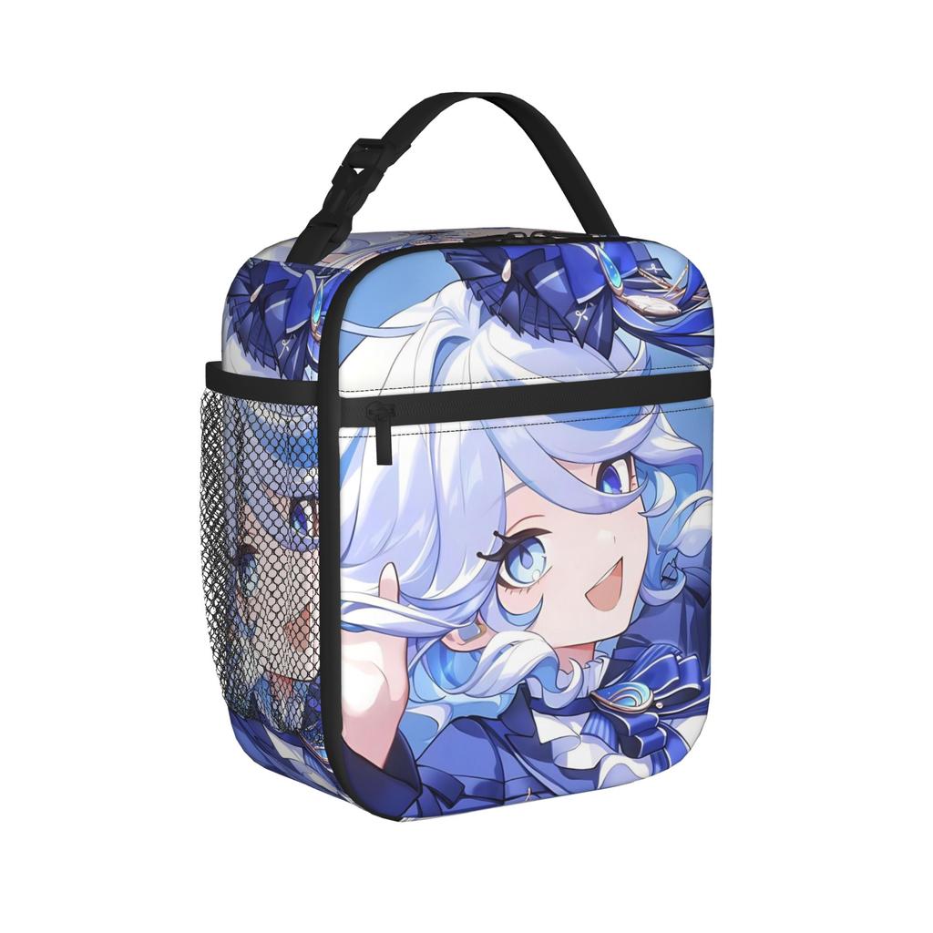 Furina Genshins Impact Thermal Insulated Lunch Bags for Work Portable Food Bag Container Thermal Cooler Lunch Boxes