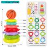 Rainbow Tower Ring Toss Educational Stacking Toy for Babies