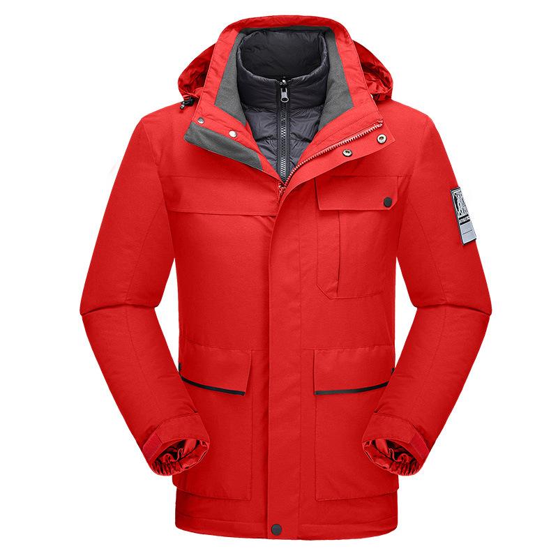 

Autumn and Winter Jacket Three-in-one Two-piece Velvet Liner Windproof and Waterproof Outdoor Mountaineering Jacket 4XL
