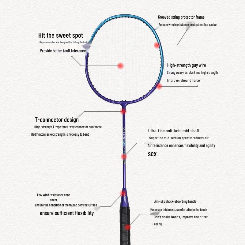 Leikesi LX-506 Iron Alloy Badminton Racket Pair