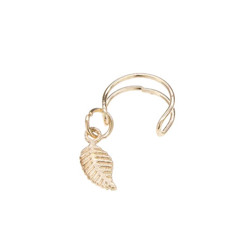 1 pair Unisex Punk Leaf Pendant Hoop Earring Cool Jewelry Earrings Ear Clip