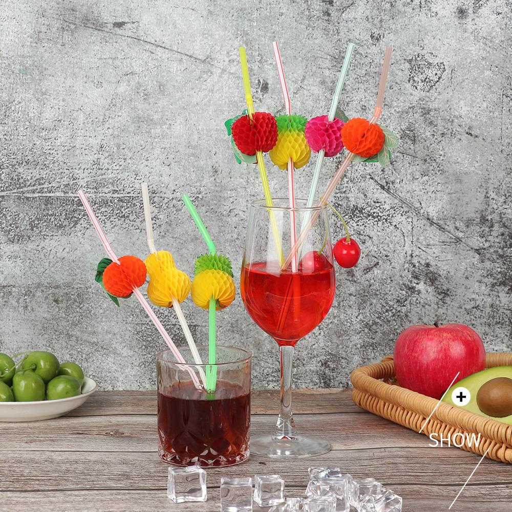 50pcs Colorful Juice Mix Color Plastic Straws Party Tableware Umbrella Drinking Straw Bar Supplies