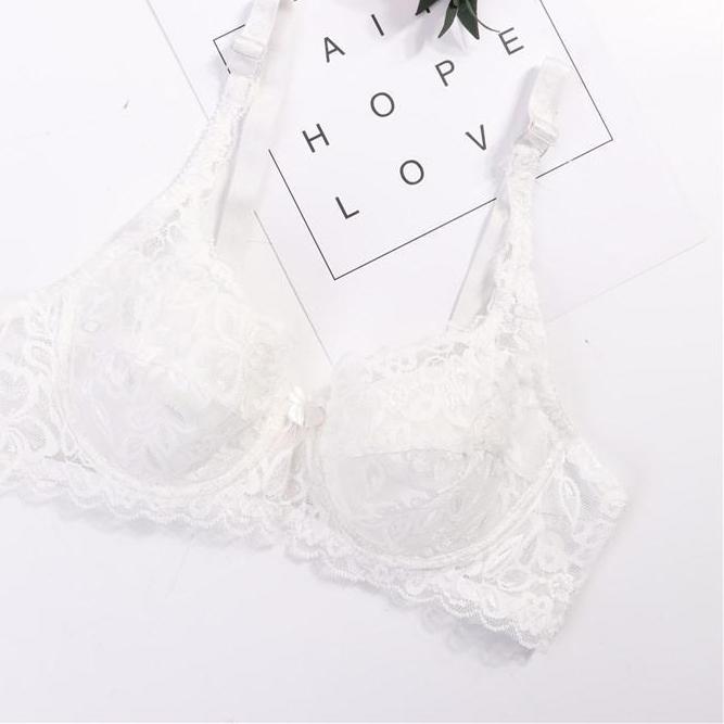 Womens Sexy Push Up Deep V Ultrathin Underwire Padded Cotton Lace Brassiere Bra