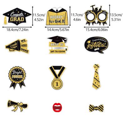 28Pcs Graduation Po Booth Props Kit, Diy Graduation Pography Decorations Graduation Party Pose Sign For Adults Kid