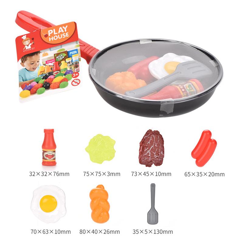 Kids Simulation Food Cooking Game Pretend Kitchen Toys Girls Play House Party Activity Games Pizza Pan Dessert Cake Hamburg Set