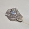 Fashionable Micro Inlaid Diamond Covered Womens Ring Platinum Jewelry