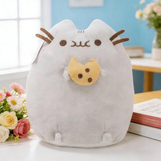 Plush Cat Stuffed Toy with Dessert Theme Ice Cream Donut Pizza Designs Plush Collectible Doll Soft Huggable Gift for Cat Lovers