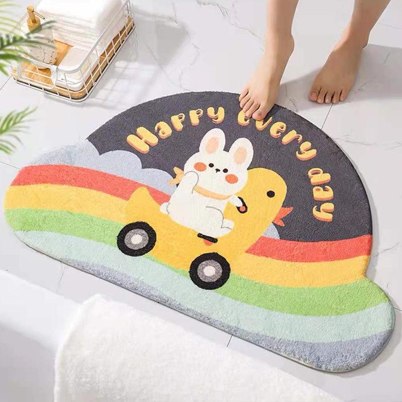 Cartoon Soft and Thick Imitation Cashmere Carpet Door Mat Dirt Resistant Wear-resistant Carpet Non-slip Absorbent Mat