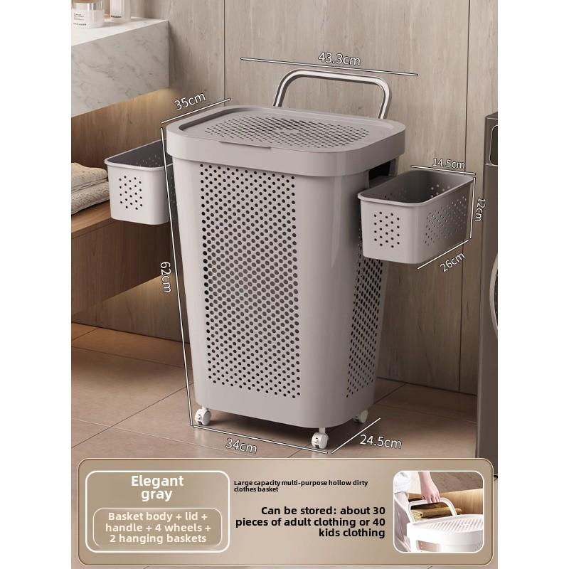 Large Capacity Laundry Hamper with Lid - Dirty Clothes Storage Basket for Bathroom