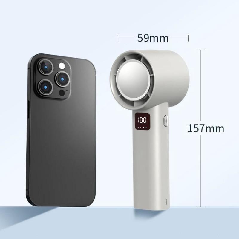 3000mAh Portable Handheld Fan Strong Winds Turbo Fan Rechargeable Digital Display Mini Cooling Fan 157 * 59mm
