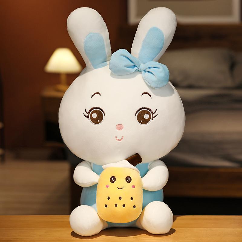 Non-Toxic 60Cm Creative Bubble Tea Rabbit Plush Toy Stuffed Animal Bunny Doll Soft Pillow Cup Milk Tea Boba Plushie Doll Birthday Gifts