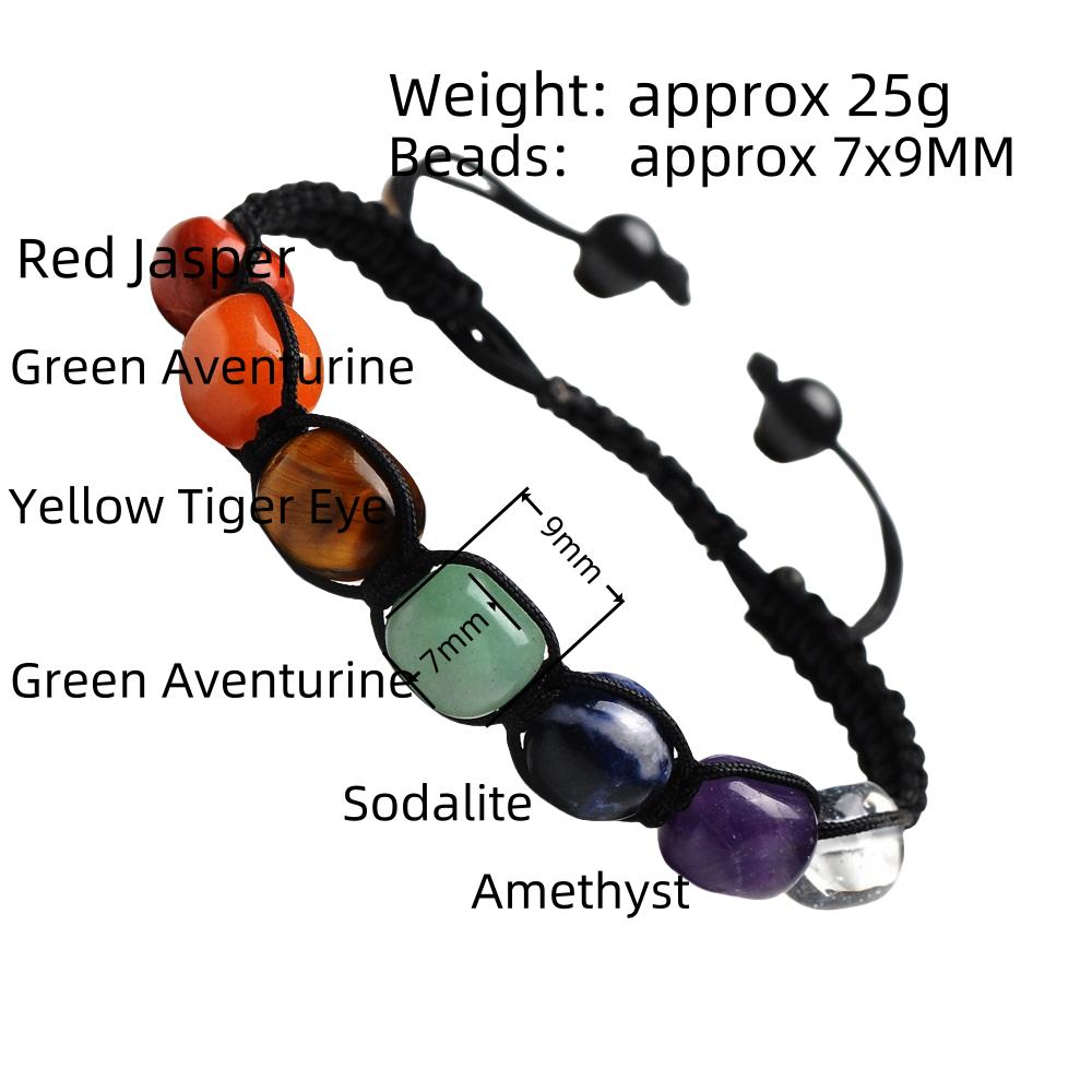 Fashion Irregular Black Hematite 7*9mm Natural Crystal Beads Chakra Healing Yoga Woven Adjustable Bracelets for Women Men Girls