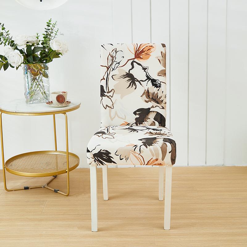 New Floral Decoration Stretch Covers Chair Cover For Dining Room Office Banquet Chair Protector Elastic Material Armchair Cover