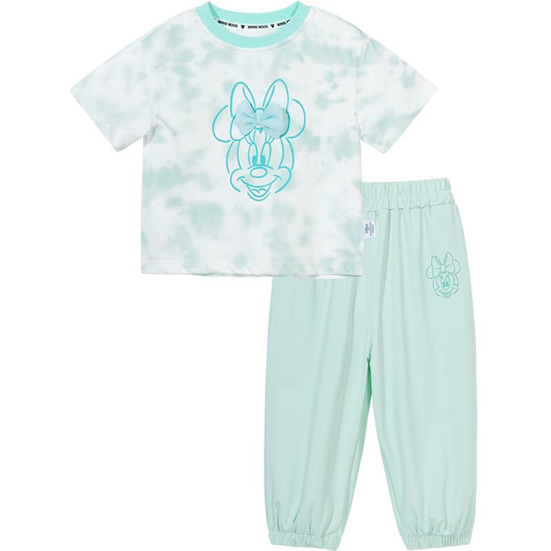 Disney Minnie Tie-Dye Cooling Girls  Short-Sleeve Set with Long Pants 100/52