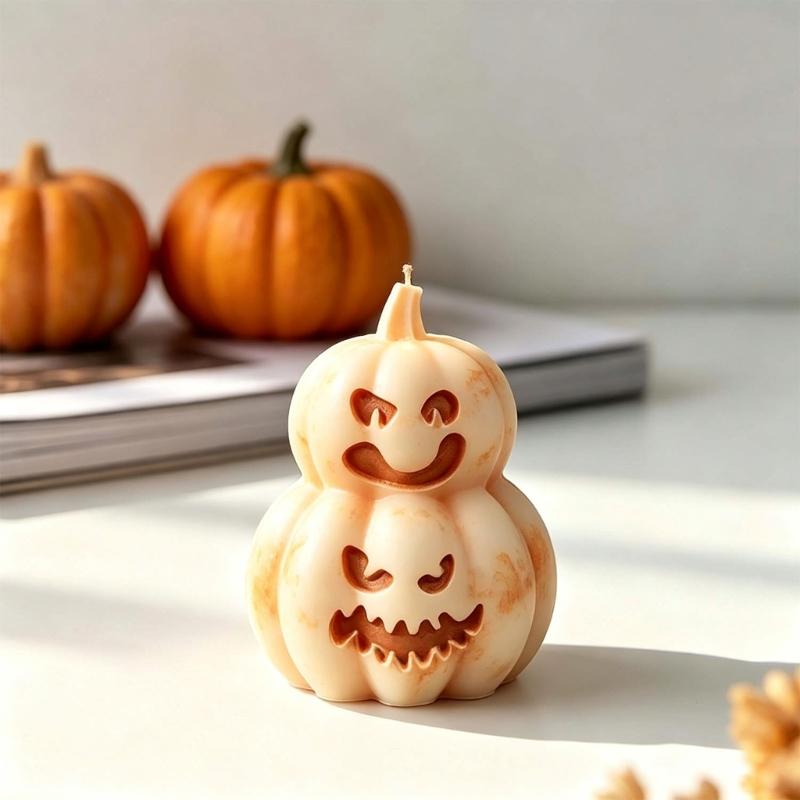 Halloween Casting Mold for Character Art and Table Display, Soft Silicone Candle Crafting Tool for Home Projects and Gift Making