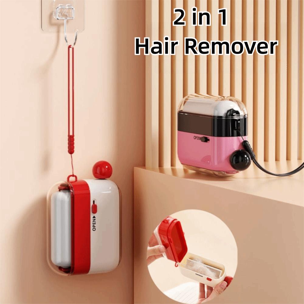 Reusable 2 in 1 Lint Roller Strong Adhesive with Hair Container Dust Removal Brush Suction Fluff Dust-proof Cover