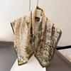 Elegant Thin Printed Square Scarf Flower Printed Silk Scarves Women Head Scarf  Summer Accessories