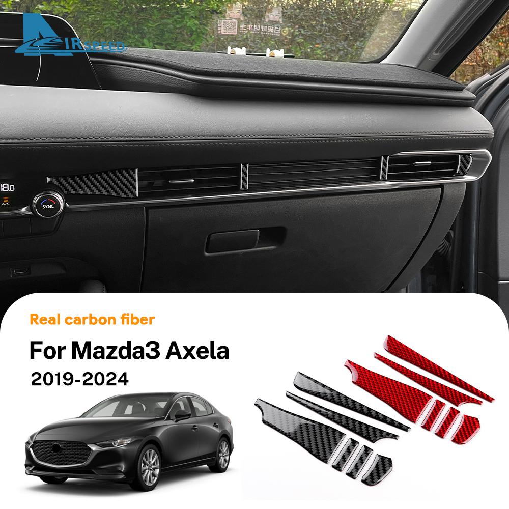 ZATR1 Real Soft Carbon Fiber Sticker For Mazda 3 BP Axela 2019 2020 2021 2022 2023 2024 2025 LHD RHD Car Center Console Accessories