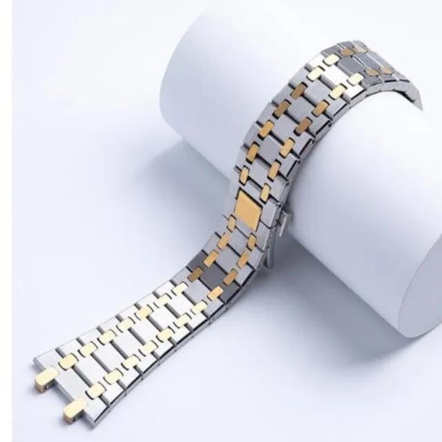Watchbands 21mm 26mm Men Women Full Stainless Steel Bracelet For AP ROYAL OAK 15400 26331 15500 Watch Strap Folding Buckle
