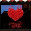 Happy Valentine's Day! Static Cling Red Heart Stickers for Window Glass Stickers