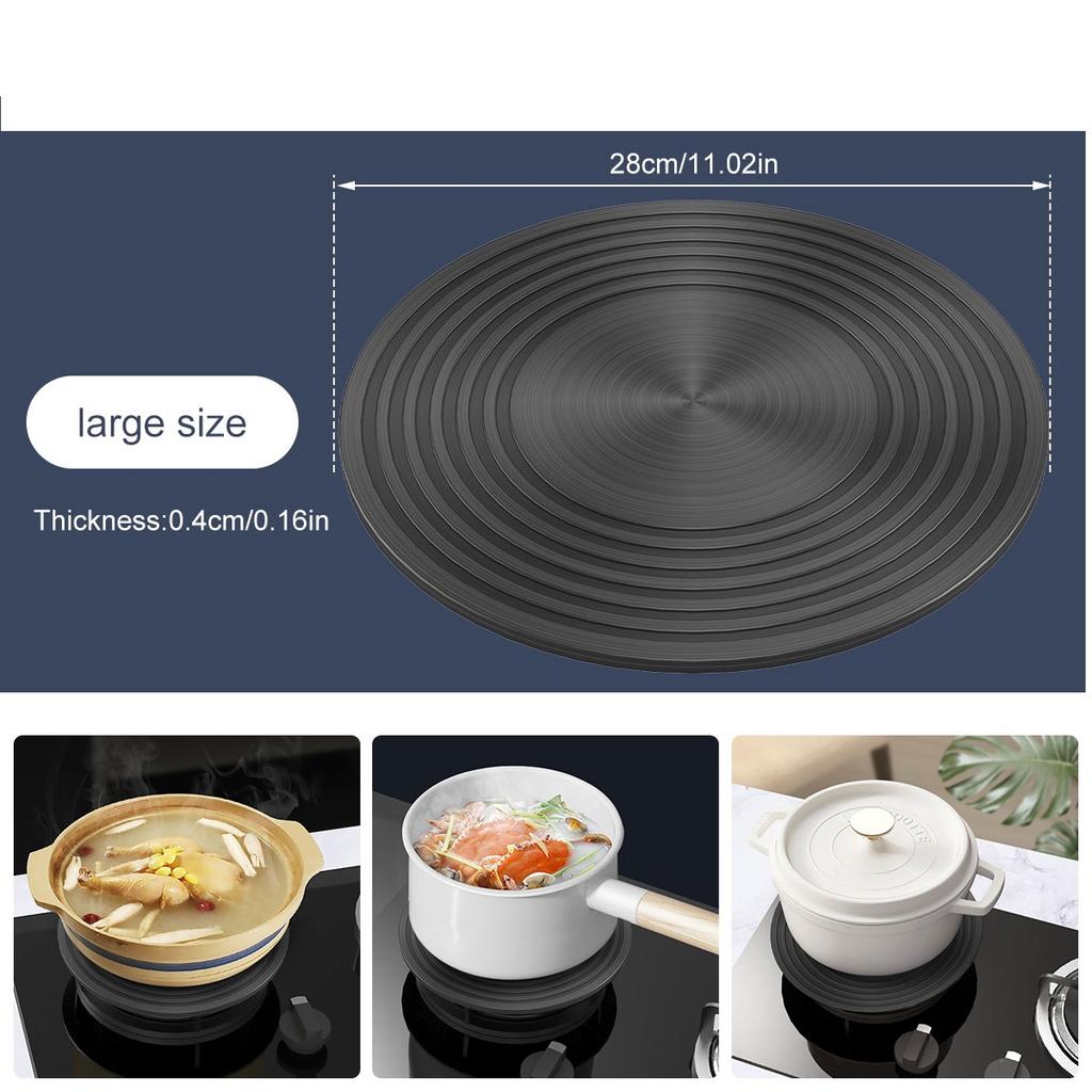 Heat Diffuser Plate Aluminum Alloy Food Defrosting Tray Kitchen Flame Guard Simmer Plate Double-Sided Non-Slip Induction
