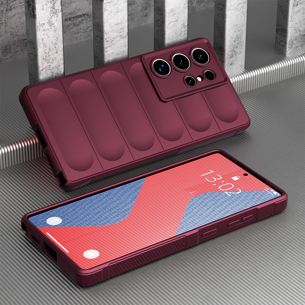 KEYSION Shockproof Matte Case for Samsung S25 Ultra 5G S25+ Plus Anti-skid Soft Silicone Phone Back Cover for Galaxy S24 FE 5G